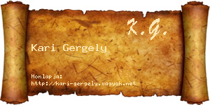 Kari Gergely névjegykártya
